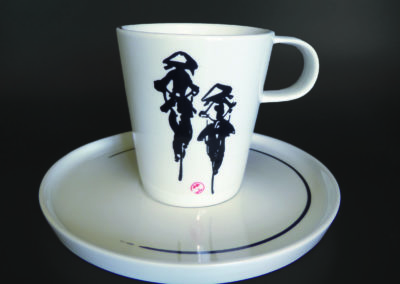 Paire de tasse à thé, porcelaine